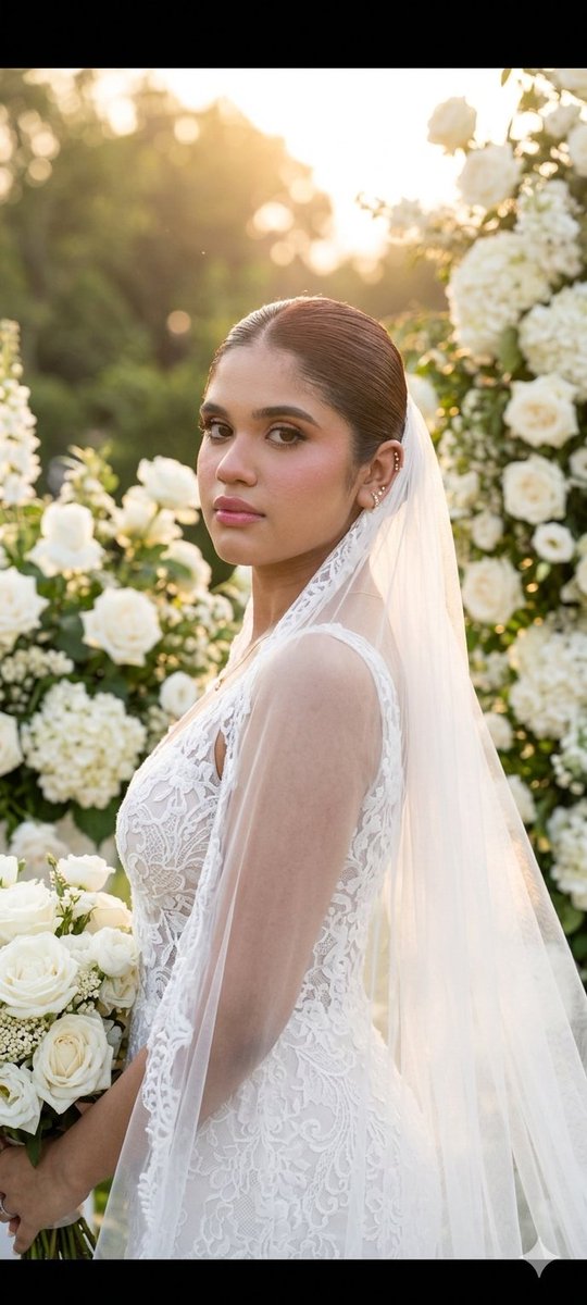 AI Prompt: Realistic Bridal Garden Portrait for Cinematic Photography