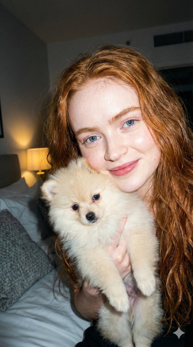 AI Prompt: Ultra-Realistic Portrait with Pomeranian and Flash Lighting