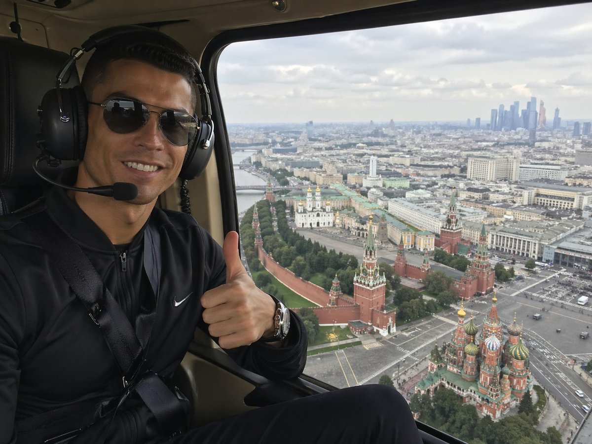 AI Travel Selfie Prompt for Moscow Helicopter Tour