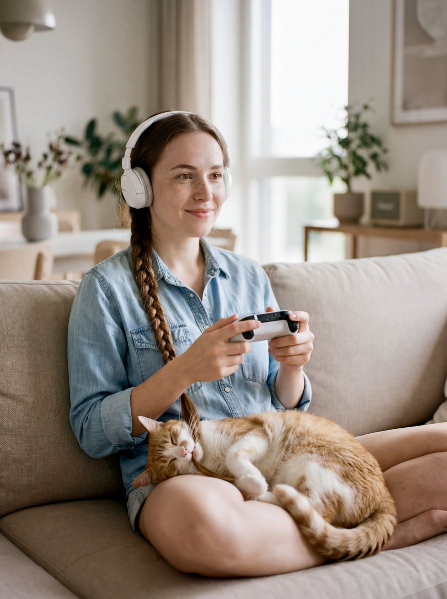 AI Trigger for Hyper-Realistic Editorials: Woman and Cat in Intimate Moment