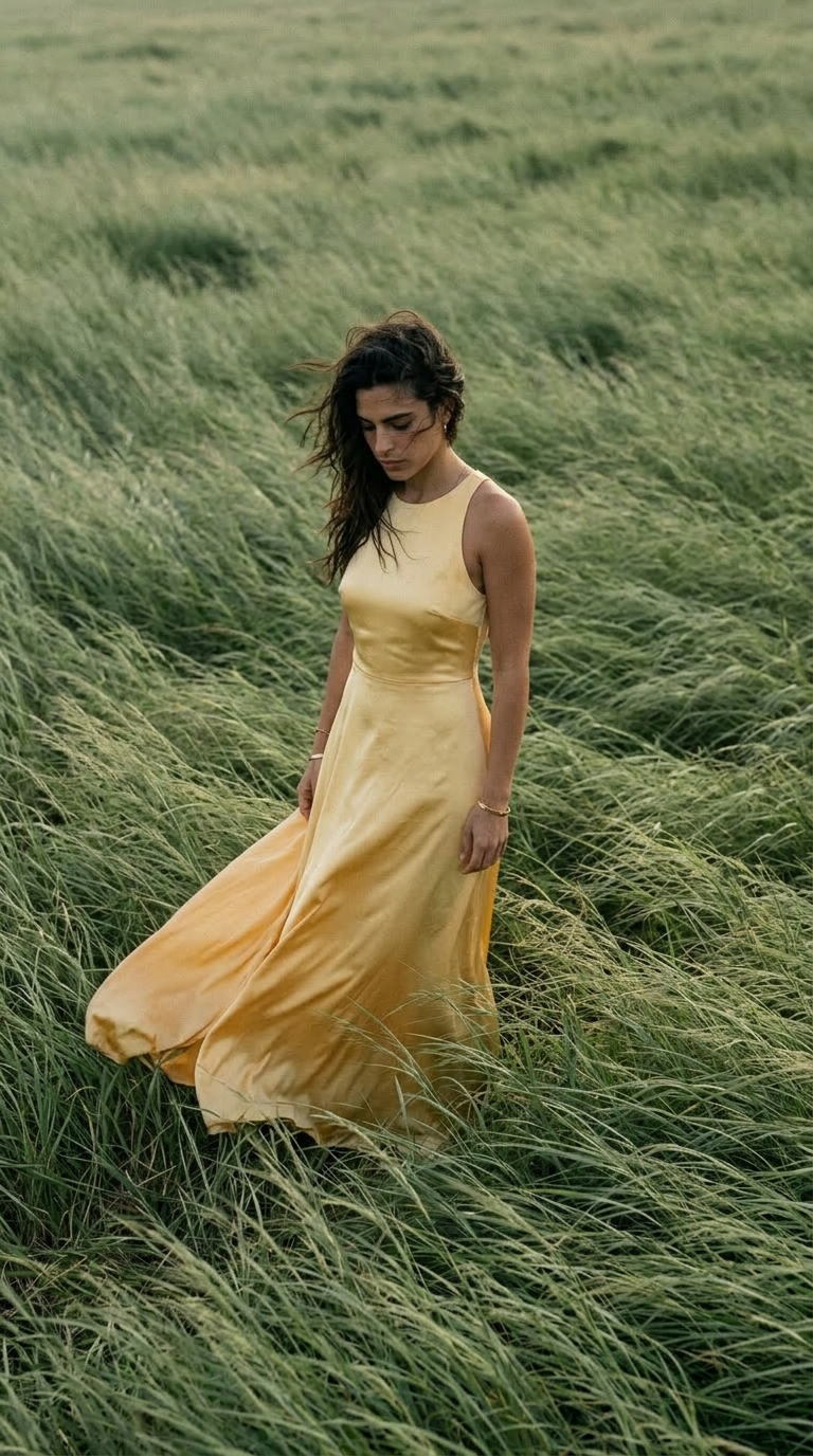 Cinematic Sage Green Editorial Portrait Prompt