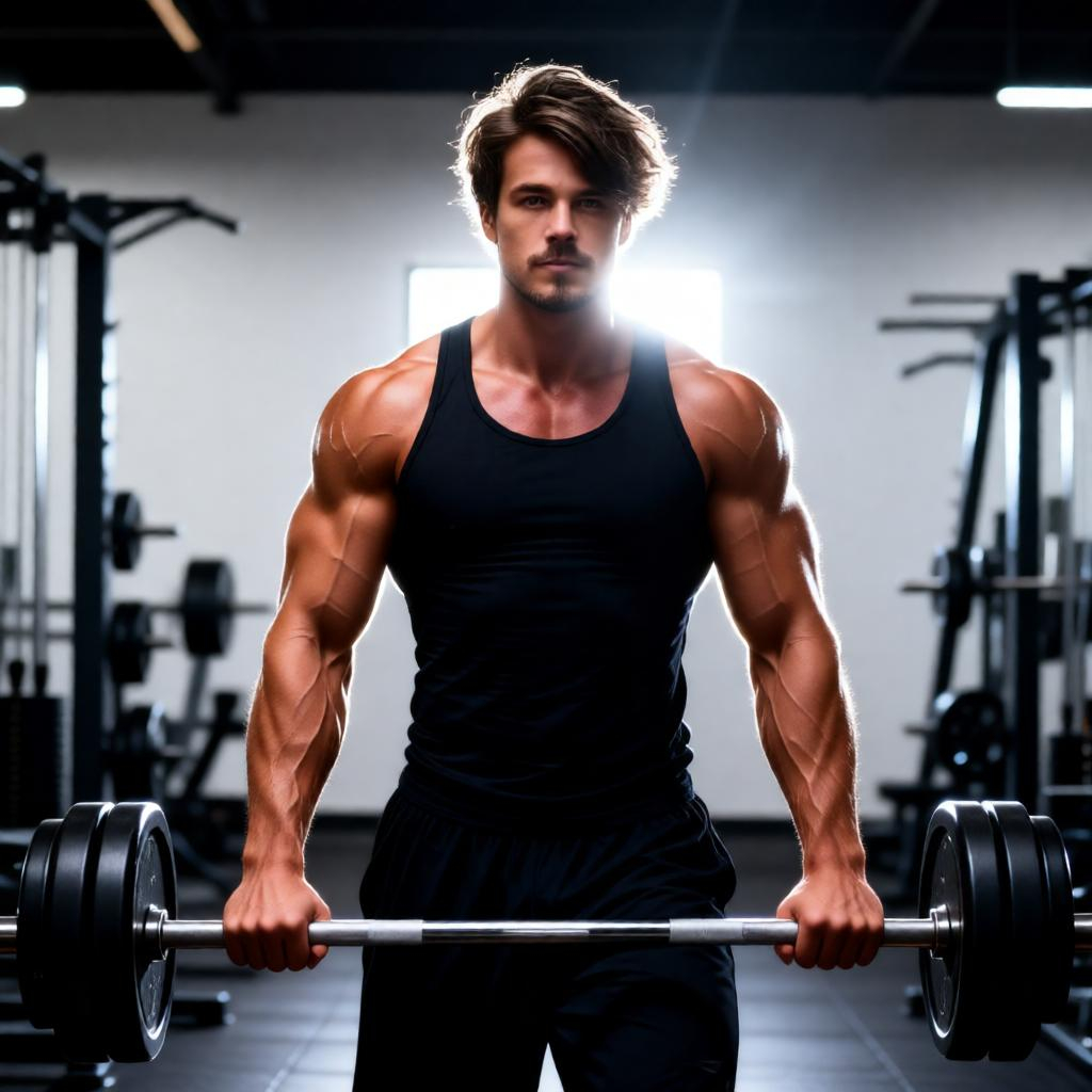 Dramatic Backlit Gym Photo Pose Guide