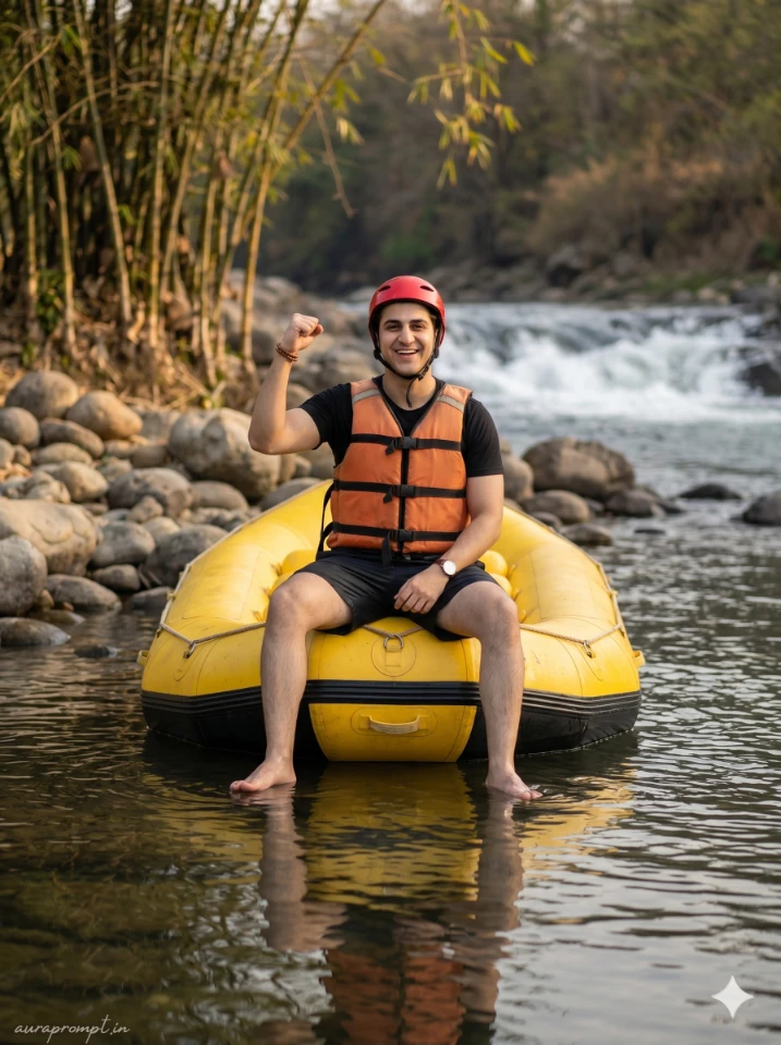 Epic River Rafting Victory Photo Prompt for AI