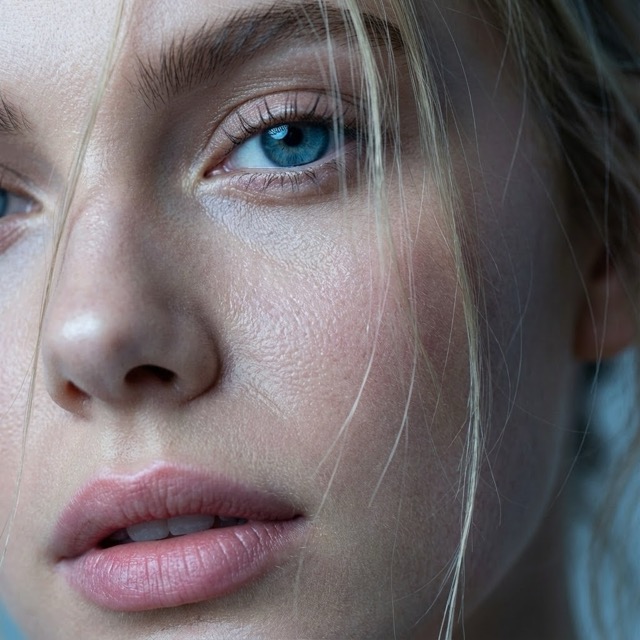 Extreme Macro Portrait with Cool Blue Cinematic Lighting