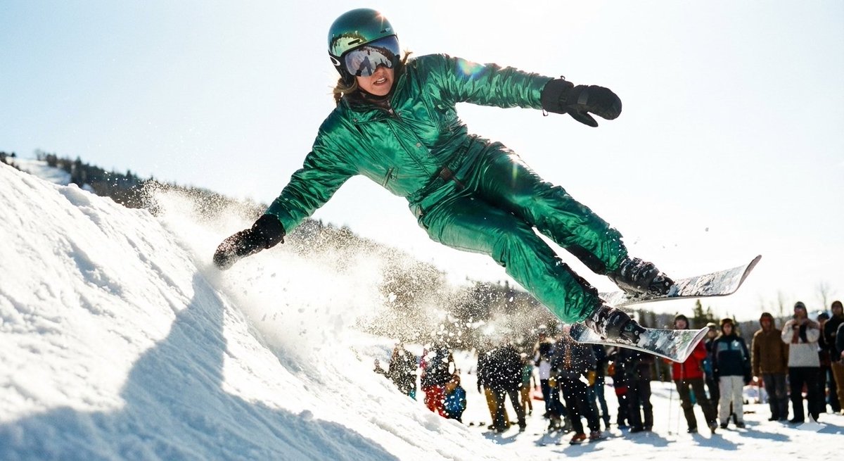 Extreme Ski Jumper Frozen in Cinematic Glory