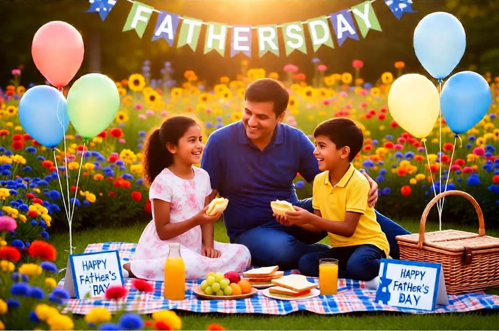 Father's Day Picnic Scene AI Image Prompt
