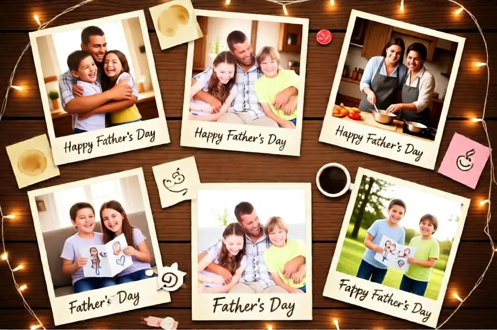 Father's Day Polaroid Collage AI Prompt