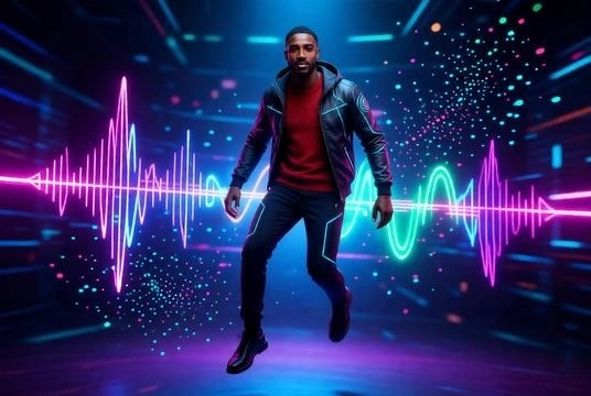 Futuristic Music Portrait Art