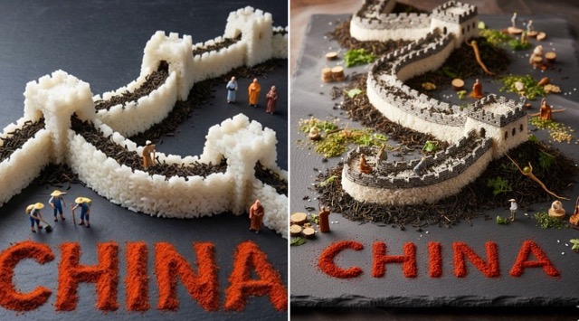 Great Wall of China Food Art Diorama