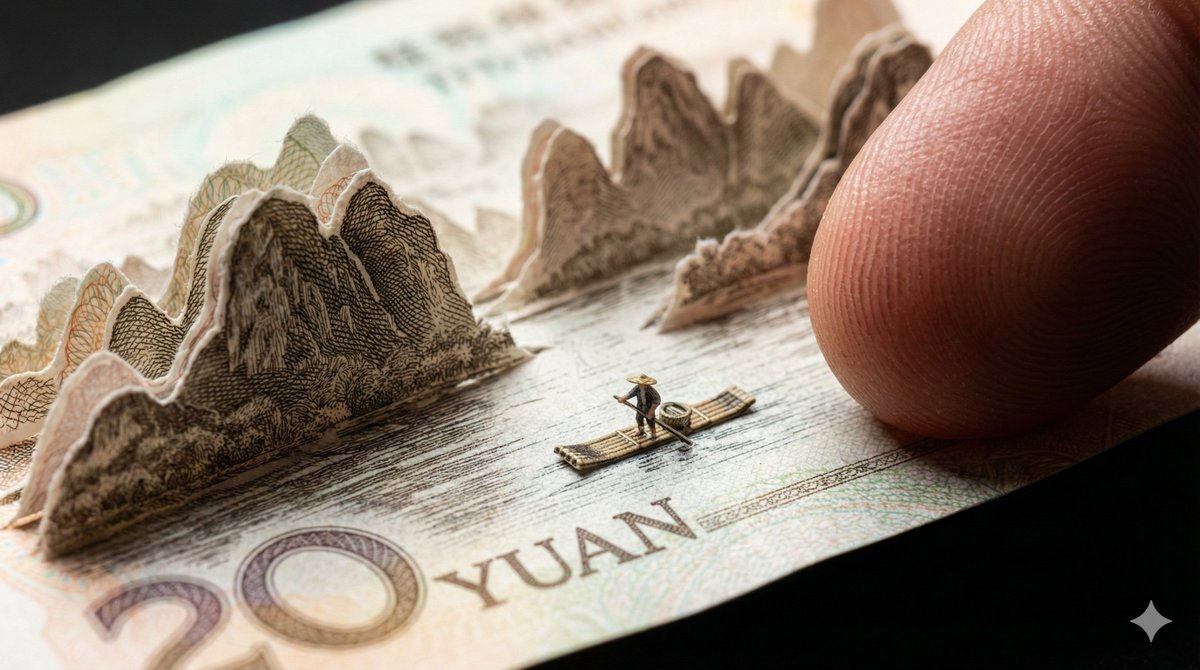 Guilin Landscape 20‑Yuan Banknote Macro Close‑Up