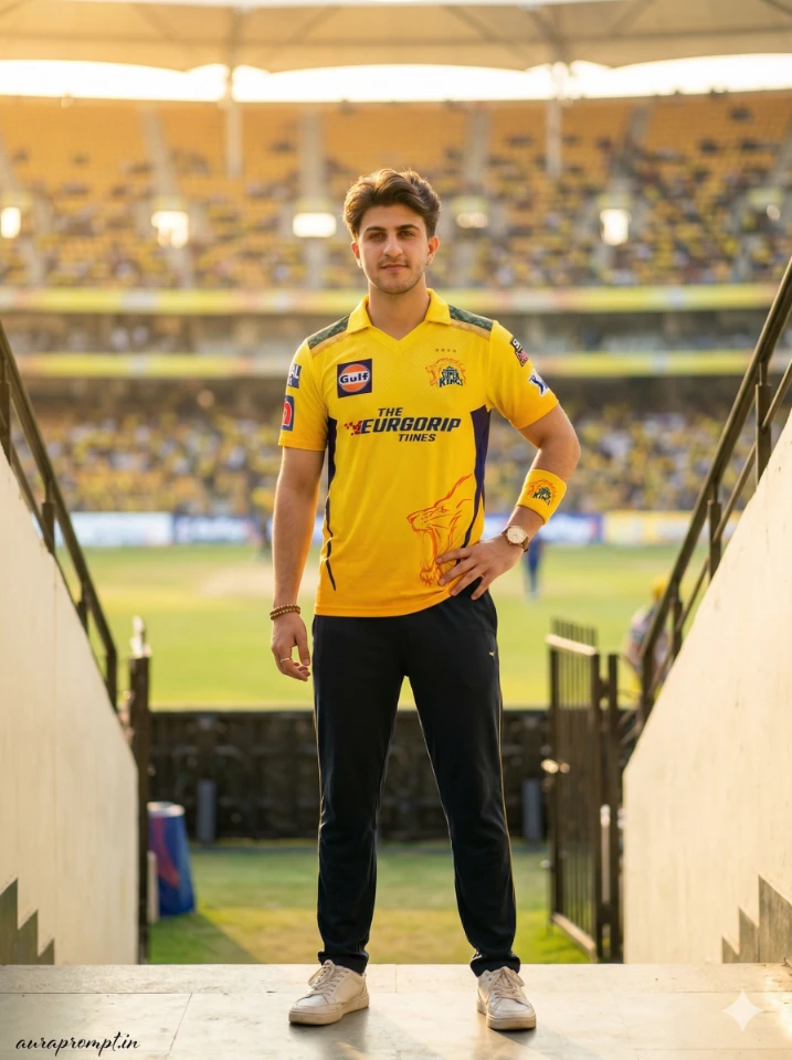 High-Res CSK Boy IPL Fabrication Photo