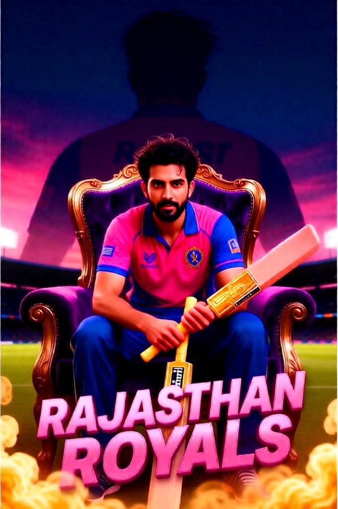 Hyper-Realistic IPL Rajasthan Royals Poster Prompt