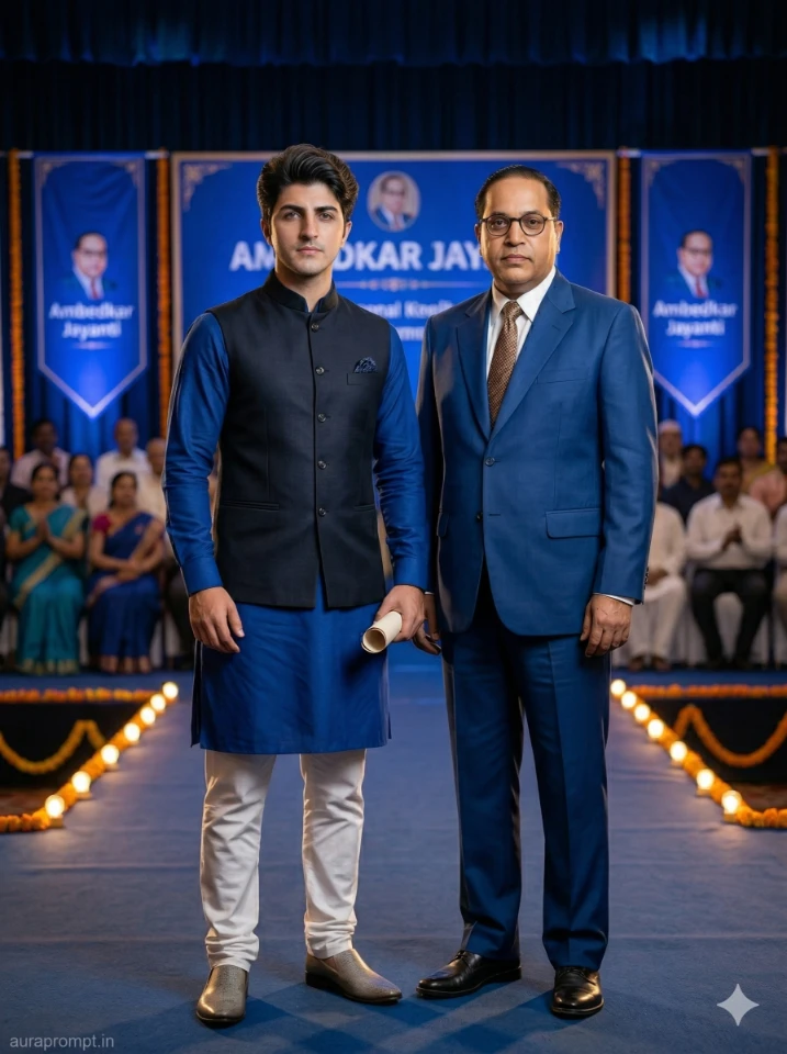 Hyperreal Ambedkar Celebration AI Portrait