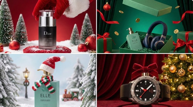 Luxury Christmas Product Photography Prompt with Scene