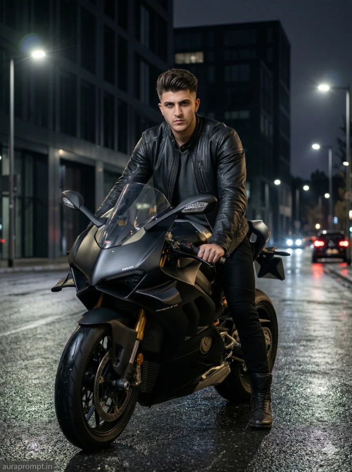 Luxury Night Street Portrait DSLR Editorial