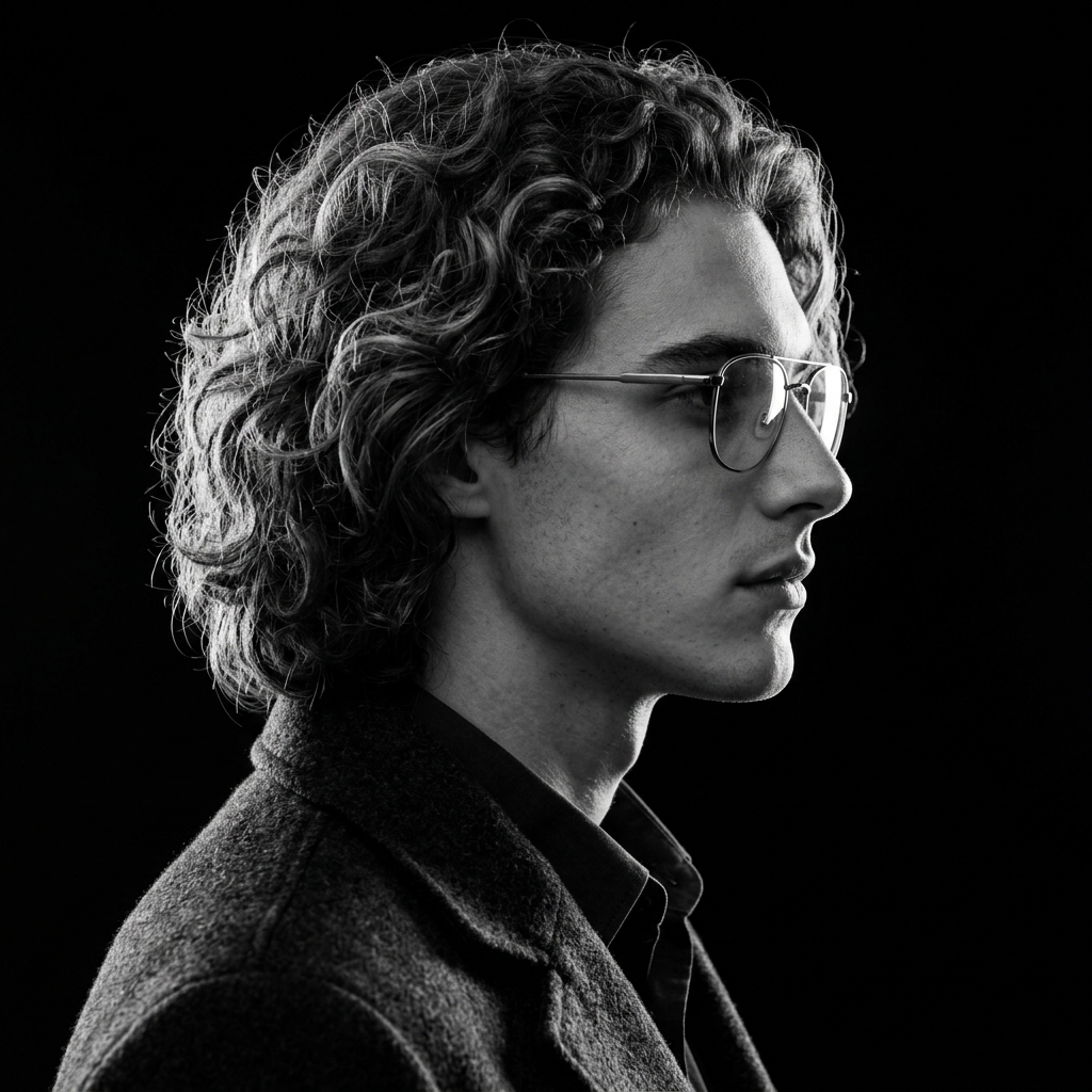 Monochrome Side-Profile Rim Light Portrait Prompt