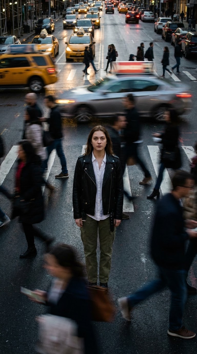 Motion-Blurred City Portrait