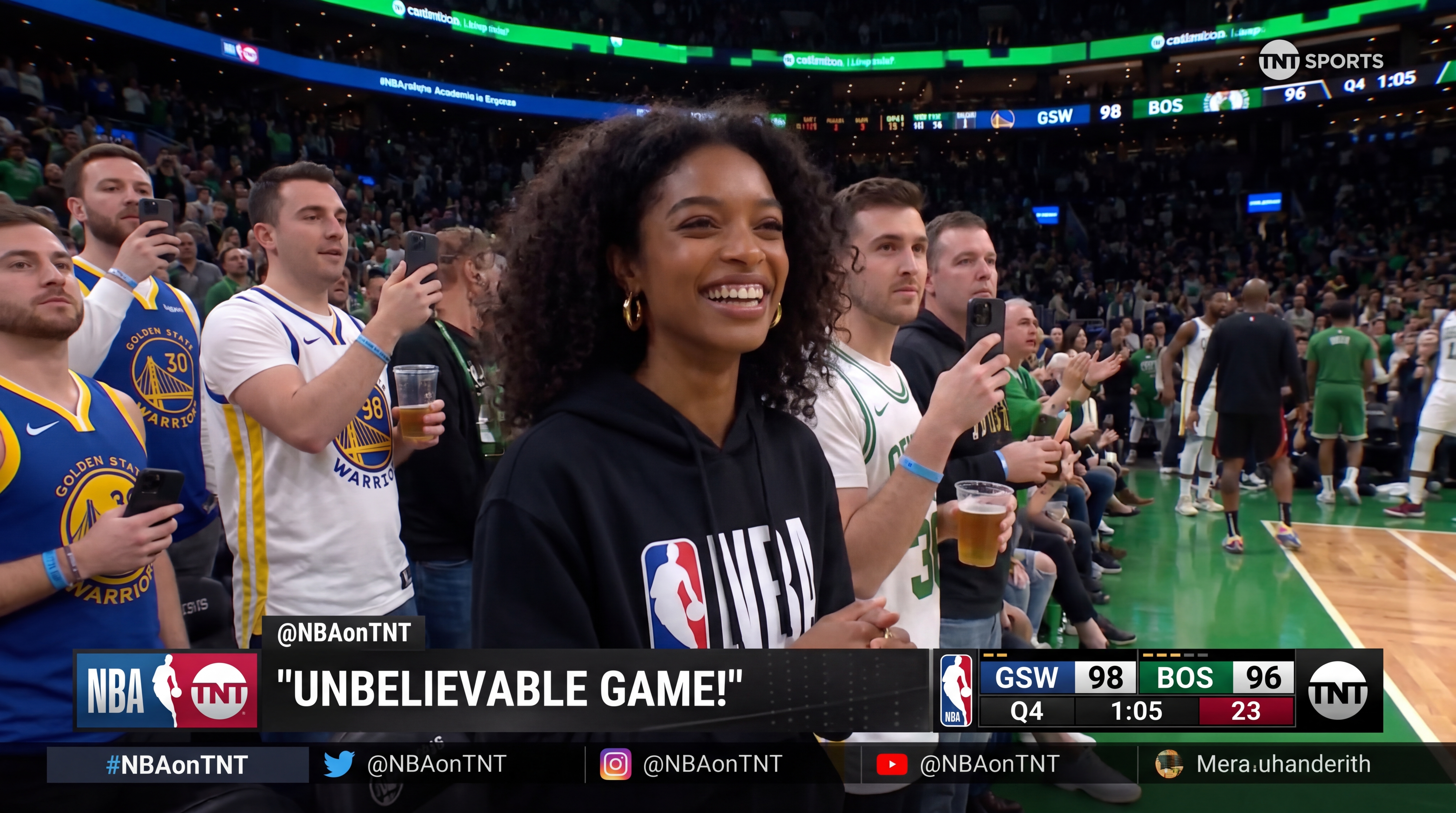 NBA Courtside Fan Portrait in Live Broadcast Style