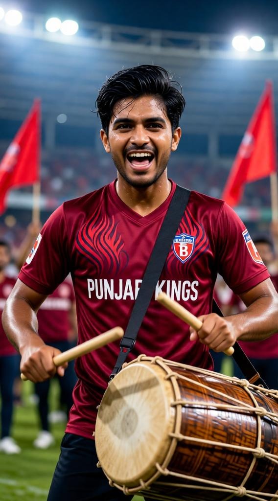 Punjabi Cricket Fan with Dhol at New International Stadium