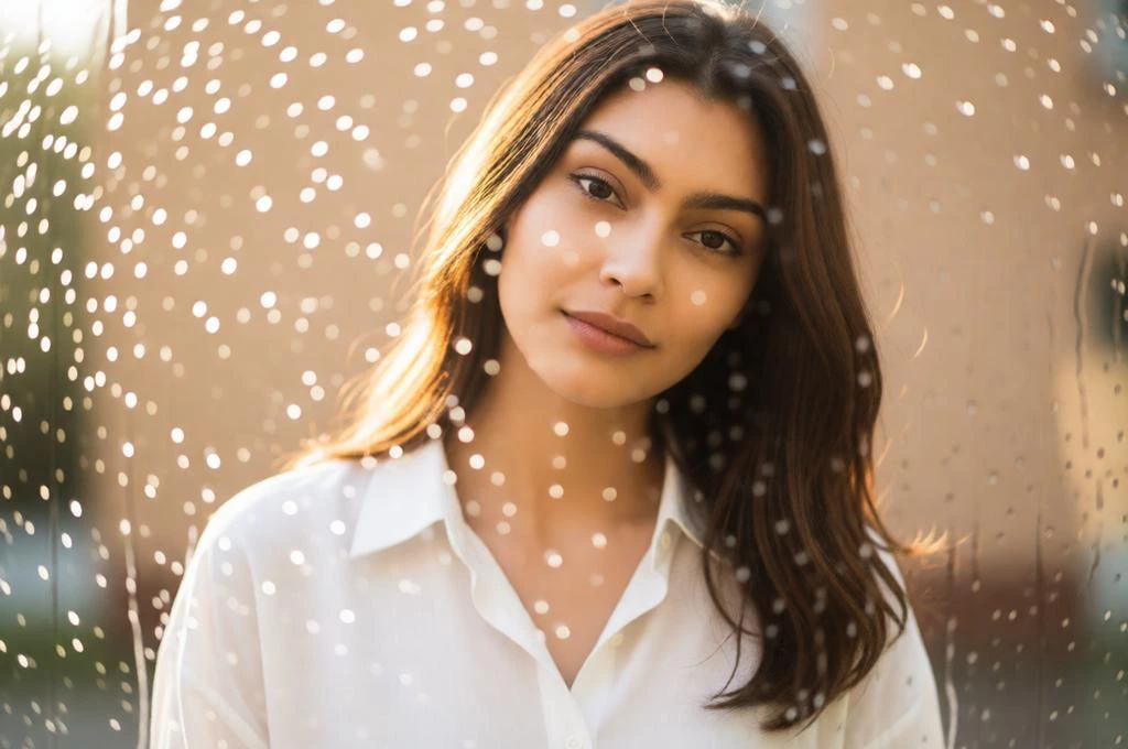 Rain-Covered Cinematic Portrait AI Photo Prompt