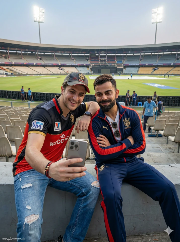 RCB Fan & Virat Kohli Selfie Photo