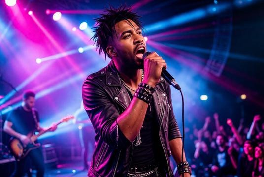 Realistic Concert Photo with Rockperformance Style
