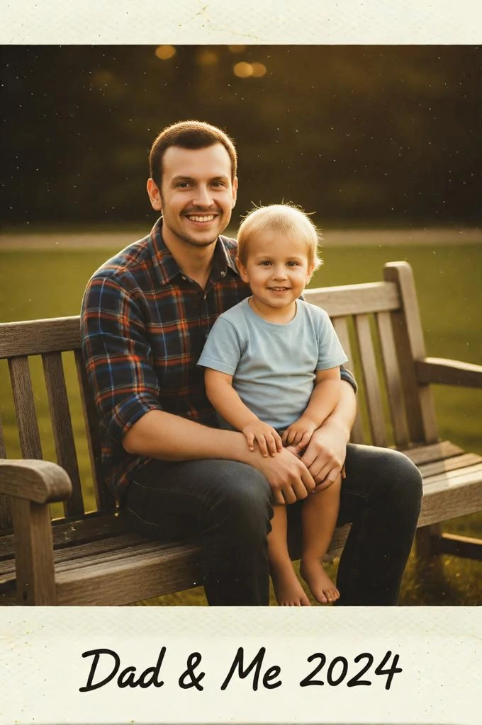 Retro Polaroid Father-Son Portrait Prompt
