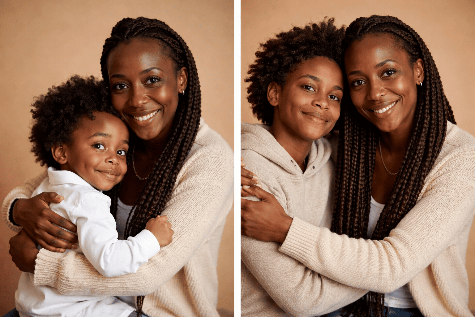 Split-Frame Mother & Son Timeline Portrait