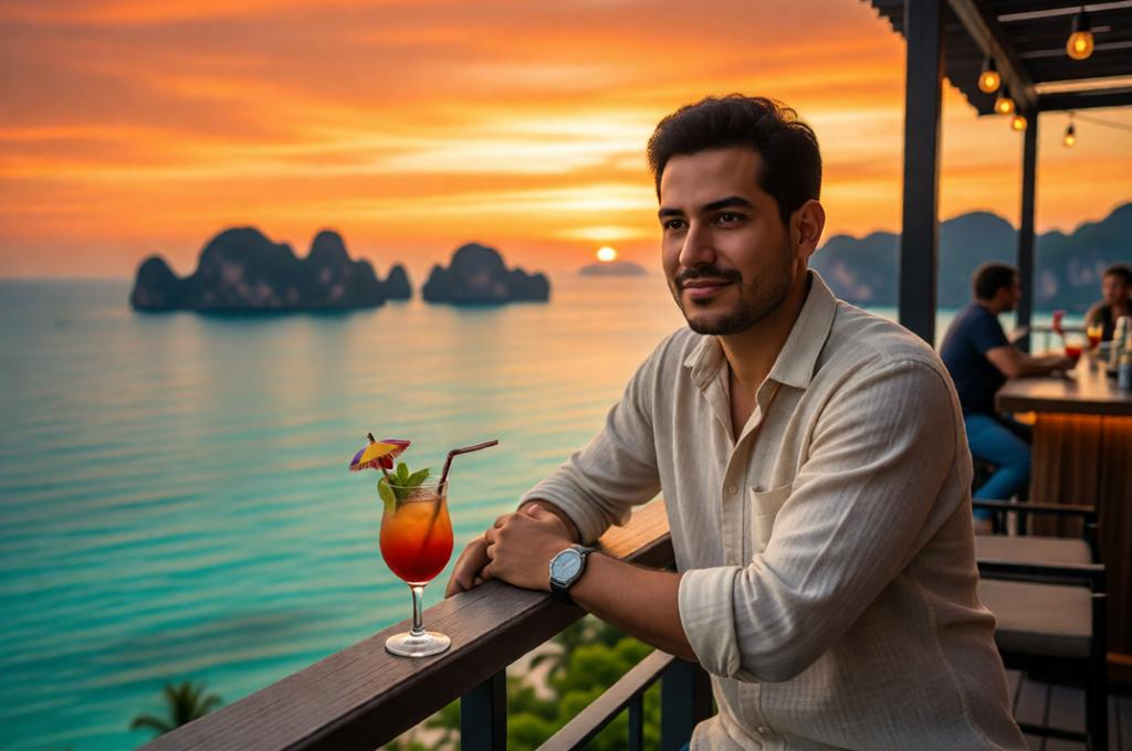 Sunset Rooftop Portrait in Phuket – Photorealistic 8K