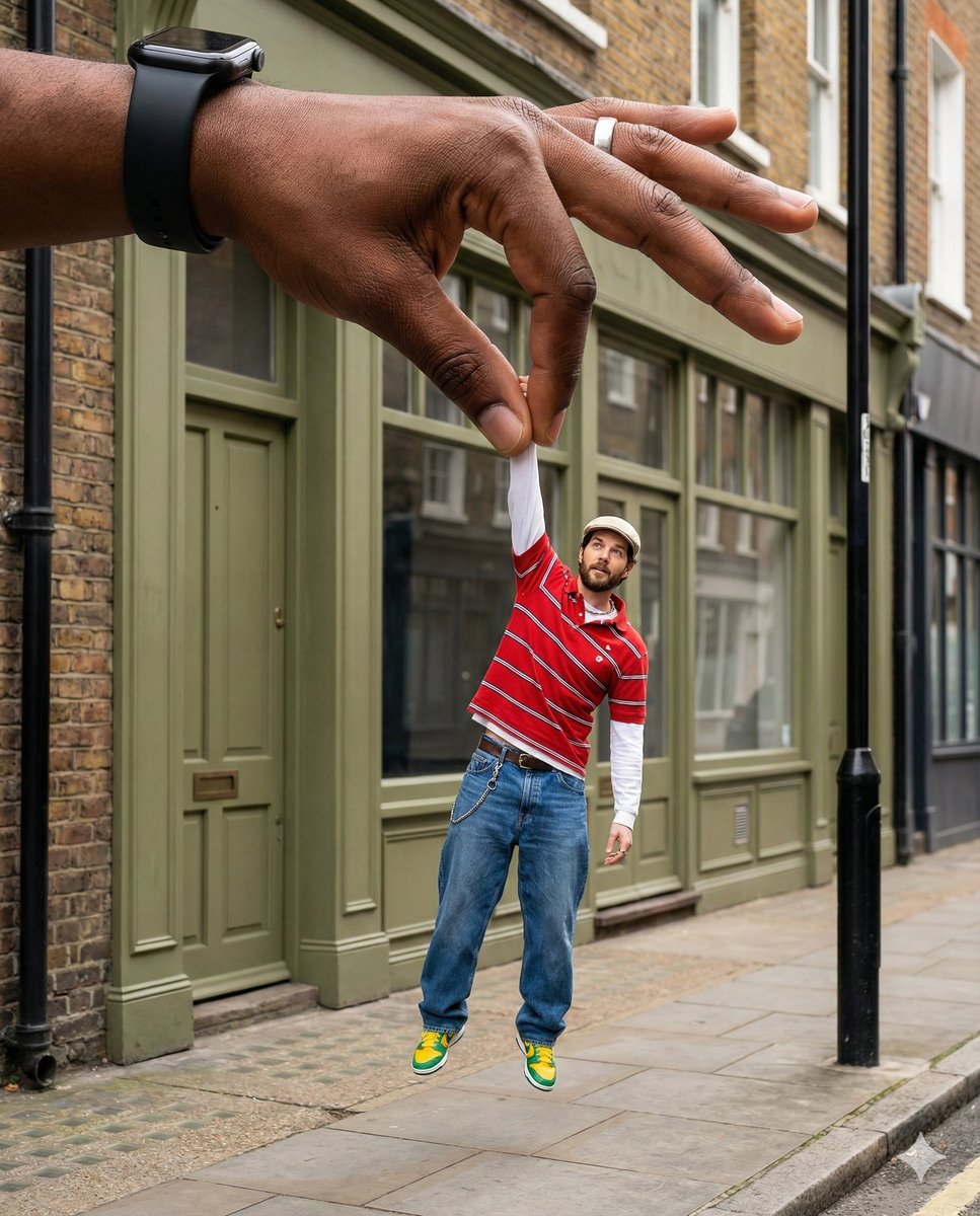 Surreal Forced Perspective Street Photo Man