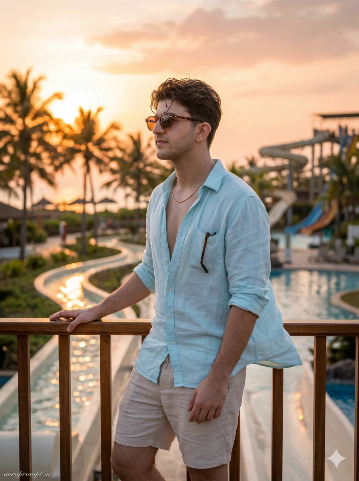 Tropical Water Park AI Portrait (Reference Face ID)