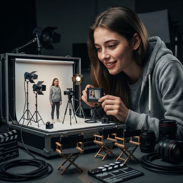 Ultra-Realistic Miniature Film Set Scene