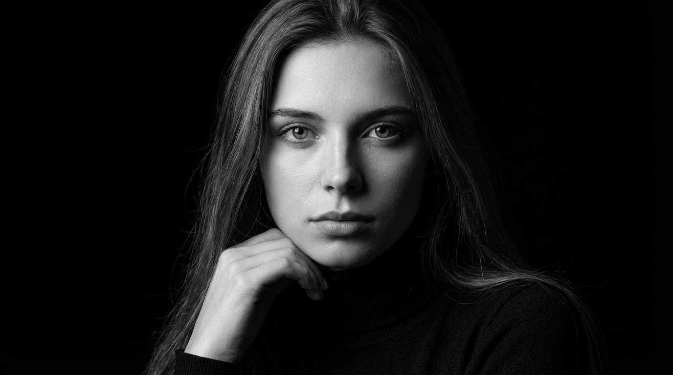 Ultra-Realistic Monochrome Portrait Photography