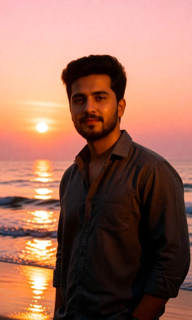 Ultra-Realistic Sunset Beach Editorial AI Prompt