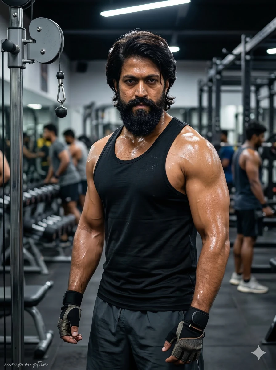 Ultra‑HD Fitness Portrait of Muscular Indian Man