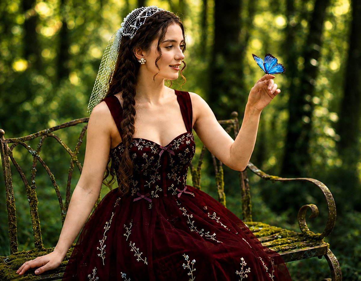 Utilize this AI Prompt for Ethereal Garden Portrait with Glowing Butterfly