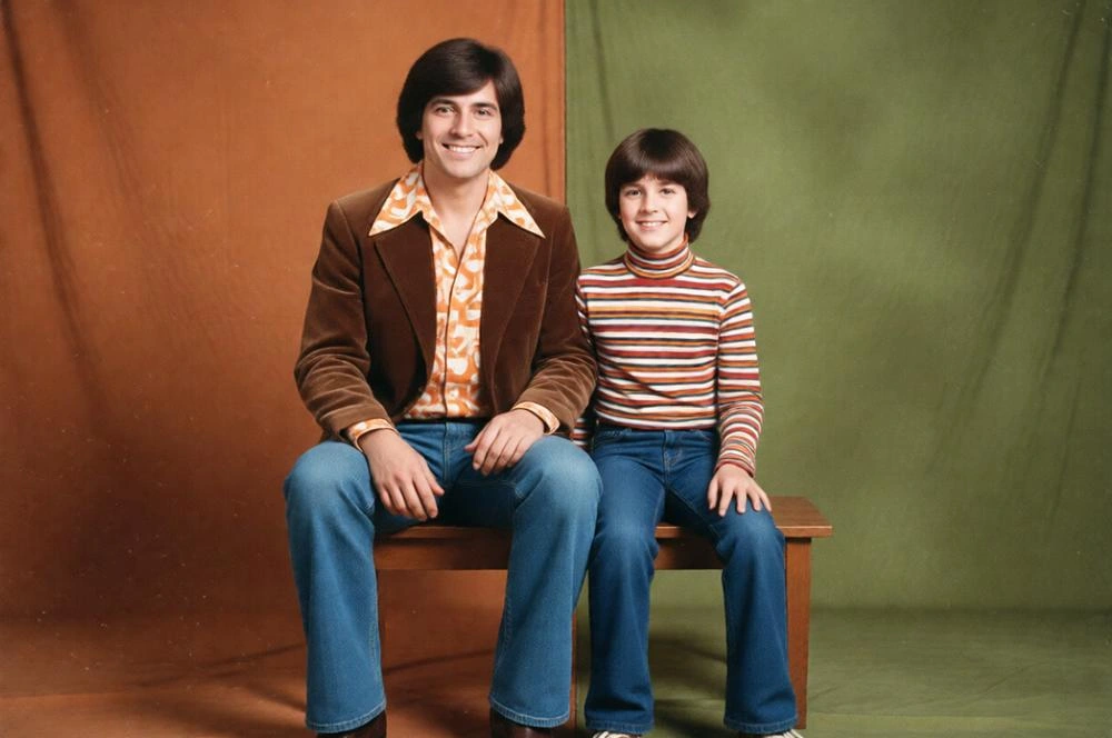 Vintage 1970s Father & Son Portrait Prompt