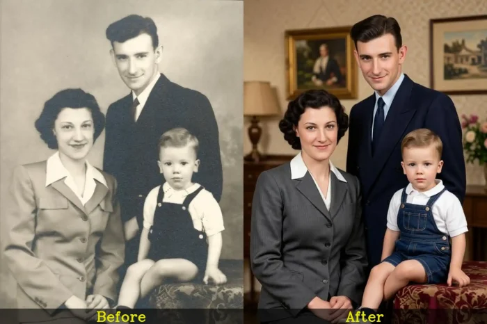 Vintage Family Photo Reimagined in Modern 8K Style