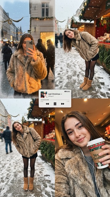 Winter Collage Portrait with iPhone 17 Pro Max
