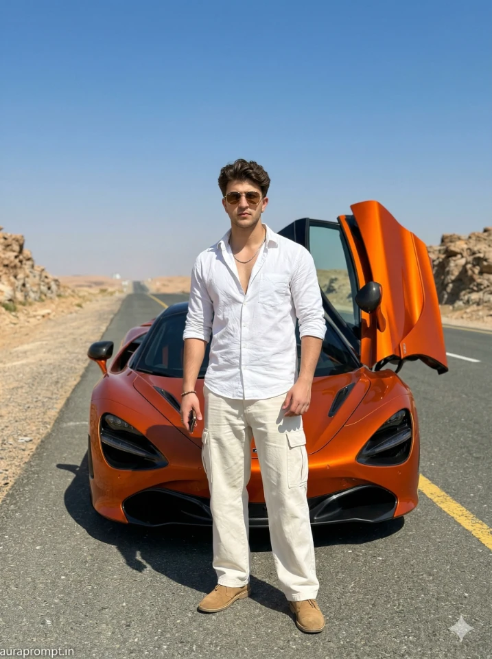 Hyper-Real Supercar Portrait with Stylized Lighting