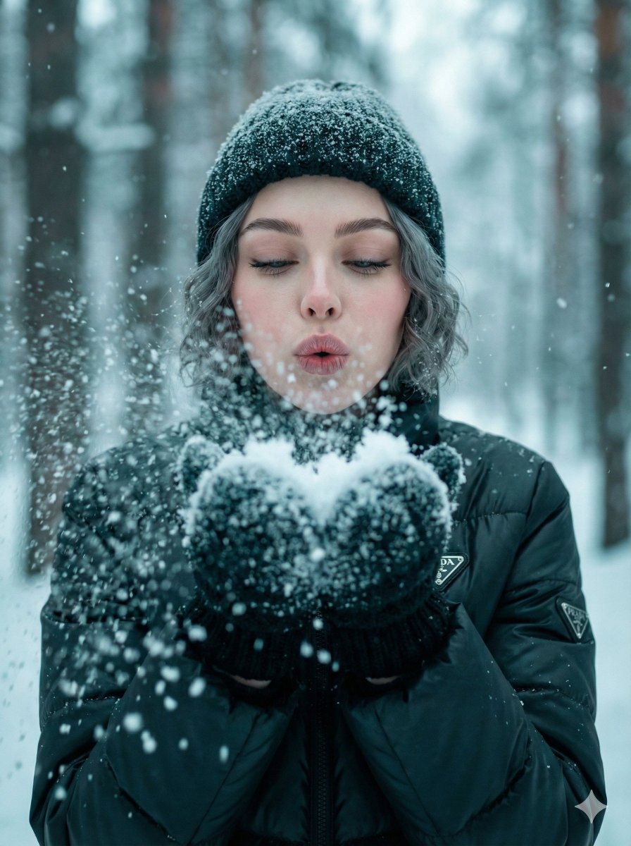 AI Prompt for Ultra-Realistic Winter Snow Scene Portrait