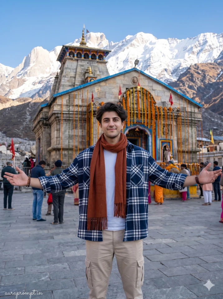 Kedarnath Temple AI Portrait Prompt