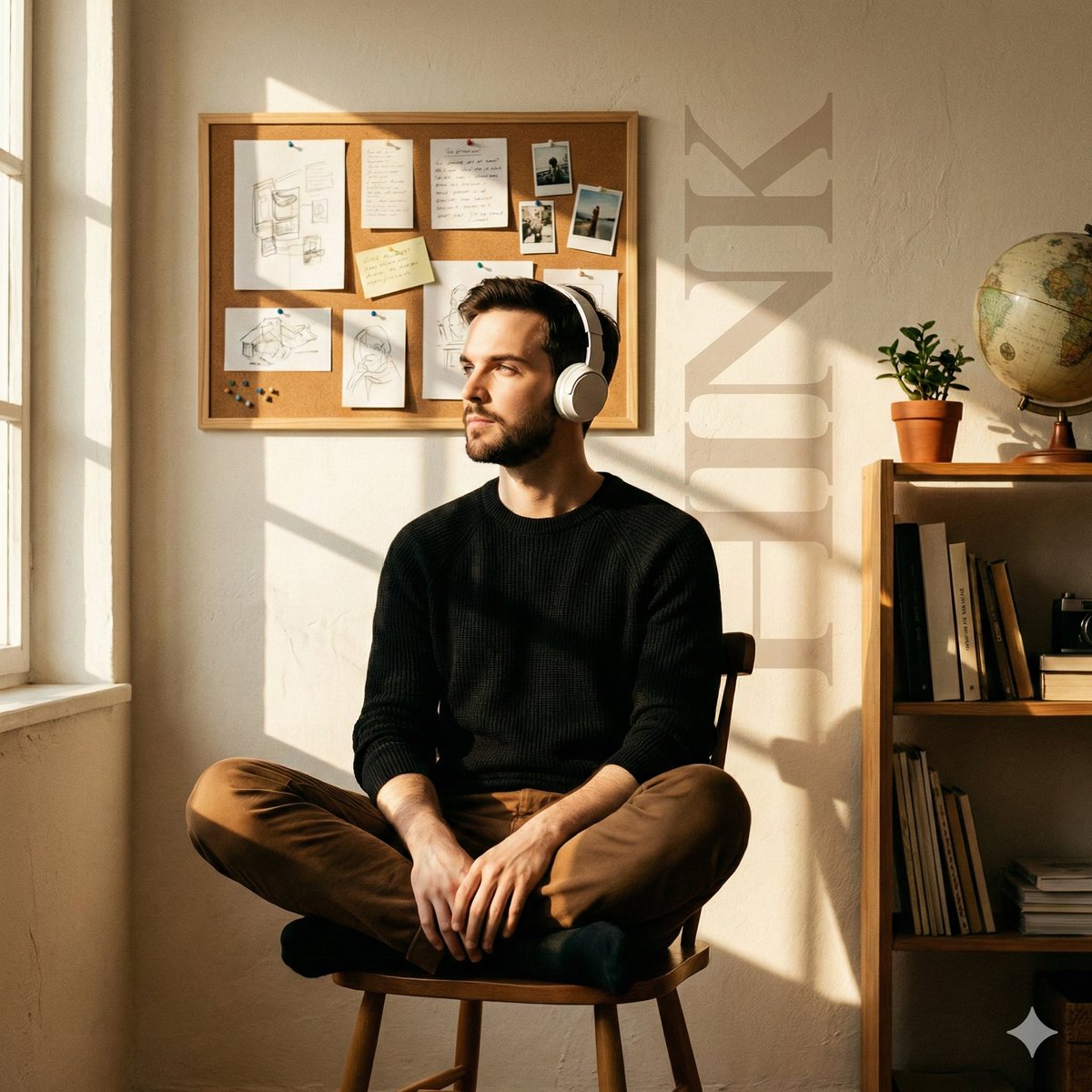 AI Prompt for Cinematic Portrait with Golden-Hour Window Shadows