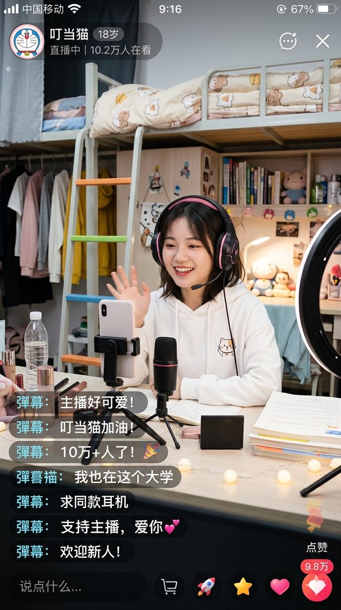 AI Prompt for College Dorm Room Live Streaming App Screenshot