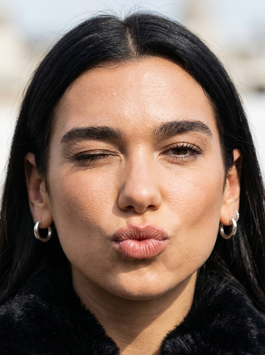 AI Prompt for Highly Realistic Macro Portrait with Wink and Pucker Effect