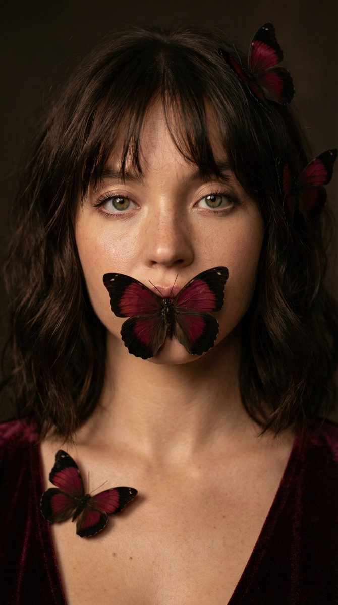 AI Prompt for Photorealistic Portrait with Butterflies and Mysterious Mood