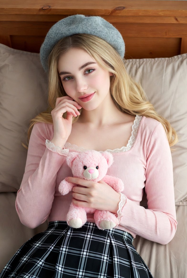 Create AI Image Prompt for Photorealistic Bed Portrait with Teddy Bear