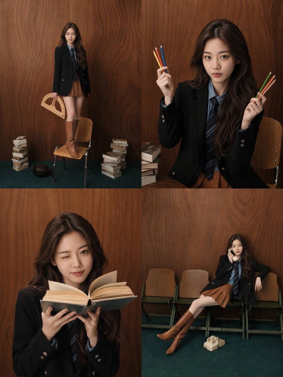 Free AI Prompt: Generate 9 Korean-Style Academic Studio Portraits for Social Media