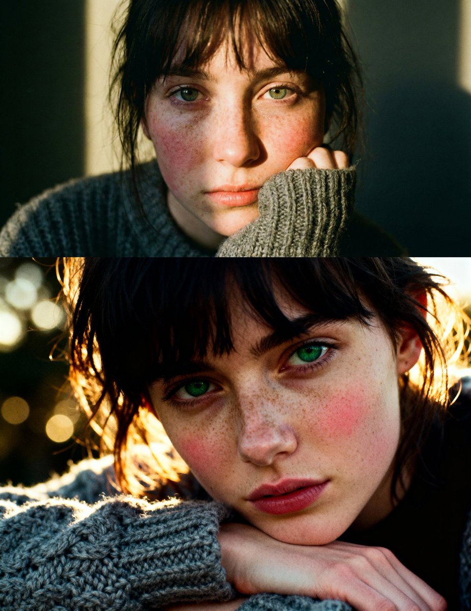 AI Photography Prompt for Cinematic Portrait with Green Eyes