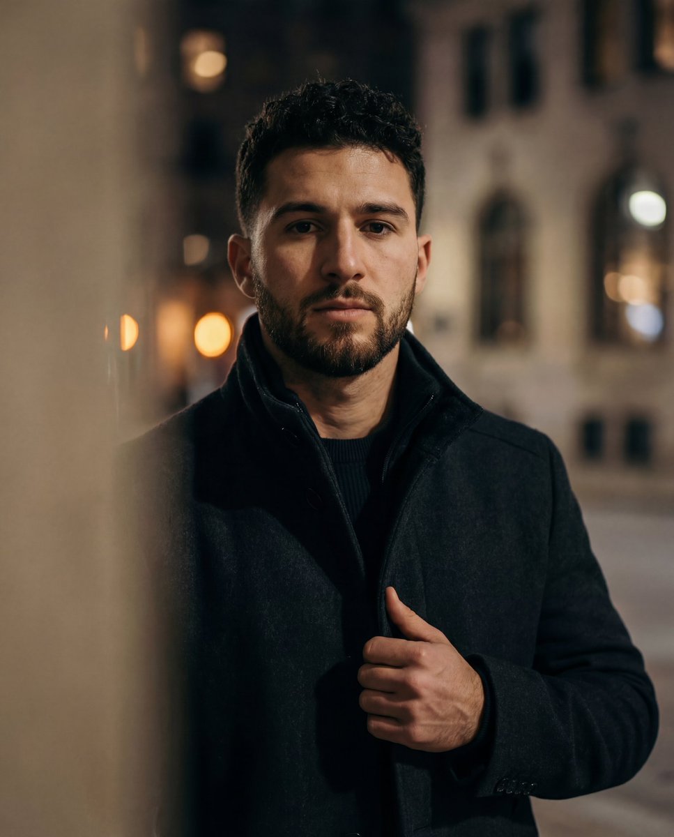 AI Prompt for Cinematic Low-Key Urban Portrait